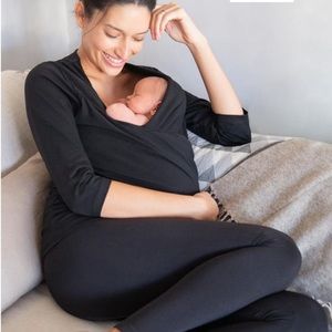 Seraphine Black Cotton Skin to Skin Top